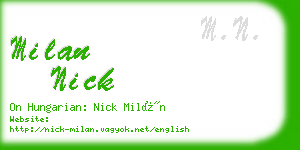 milan nick business card